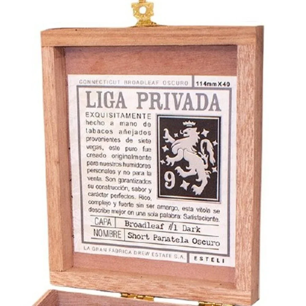 Liga Privada No. 9 Short Panatela Oscuro Empty Wooden Cigar Box